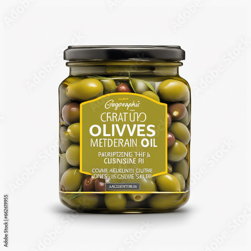 Olive & Olive Oil White Background