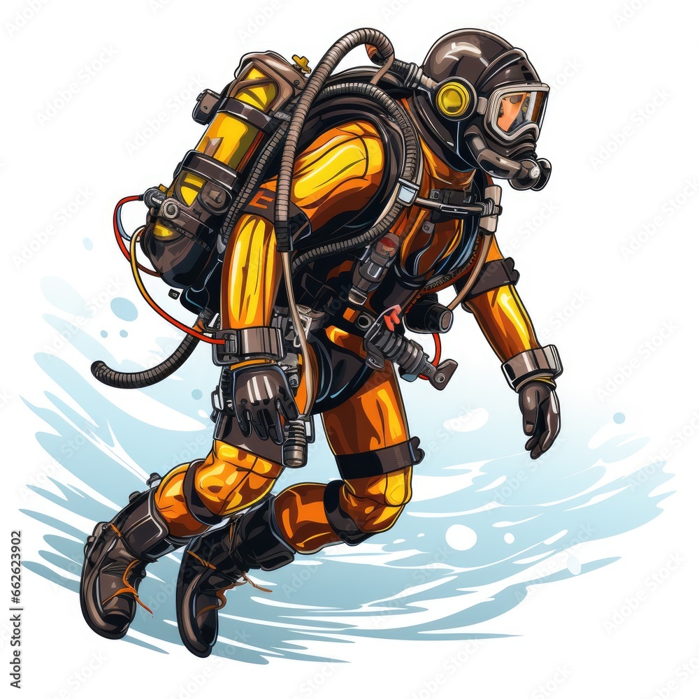 Diver isolated on a white background Diver isolated on a white background