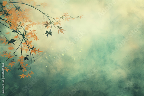 Autumn-inspired backdrop in shades of jade green photo
