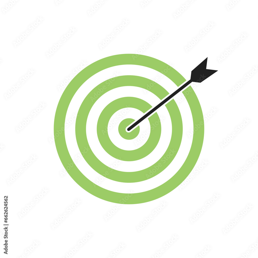 Light green bullseye dart target icon. Dart target goal marketing sign. Arrow dart logo vector. Winner dart sign. Light green bullseye dart target icon. Dart target goal marketing sign. Arrow dart logo vector. Winner dart sign.