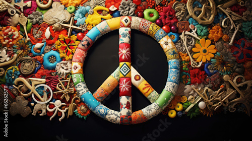 Peace sign with different symbols