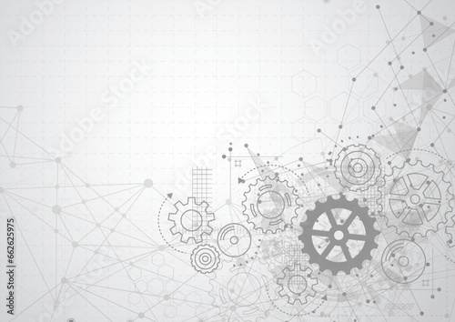Abstract gear wheel mechanism background. Machine technology. Vector illustration