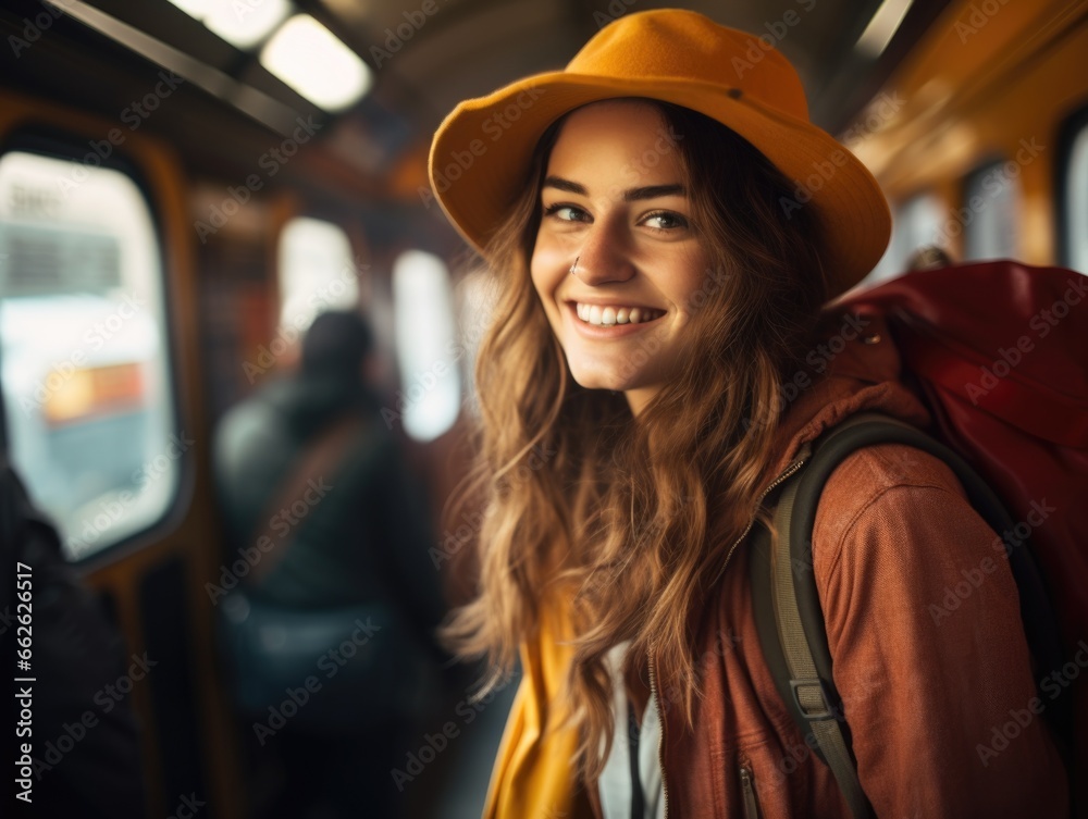 Traveling young woman with a backpack. Vacation and travel. Life style. Traveling young woman with a backpack. Vacation and travel. Life style.