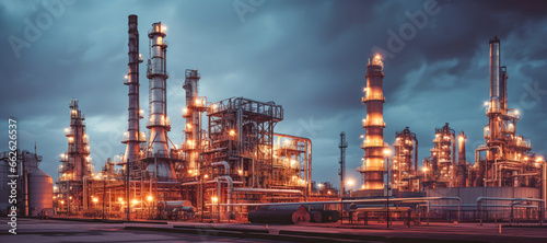 petrochemical refinery, a crucial hub for producing energy resources like gasoline from oil and gas