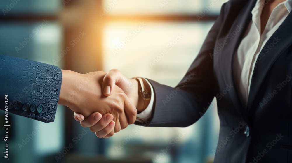 Women's hands. Businesswomen shaking hands while concluding a deal. Business concept.