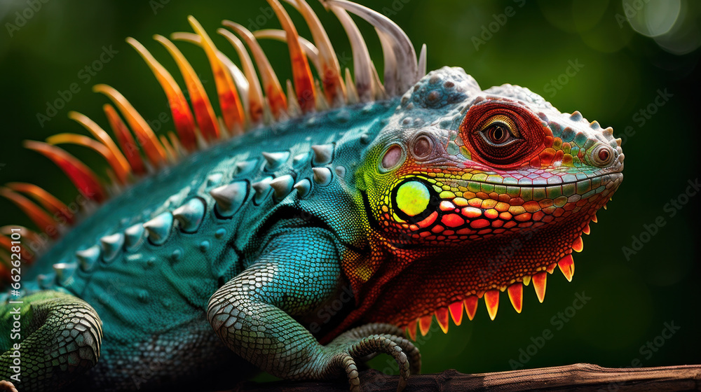 Close-up of unreal dragon - color Iguana Close-up of unreal dragon - color Iguana