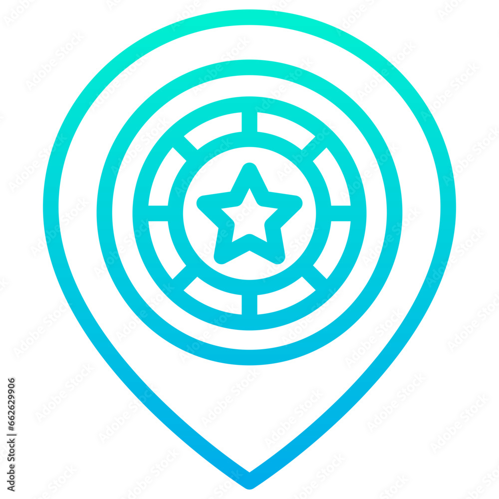 Outline Gradient Heart Location icon Outline Gradient Heart Location icon