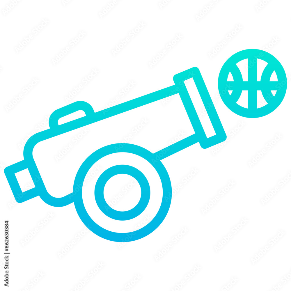 Outline Gradient Cannon icon Outline Gradient Cannon icon