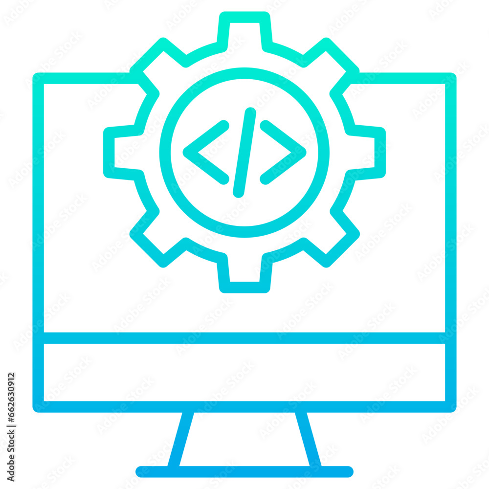 Outline gradient Code development icon Outline gradient Code development icon