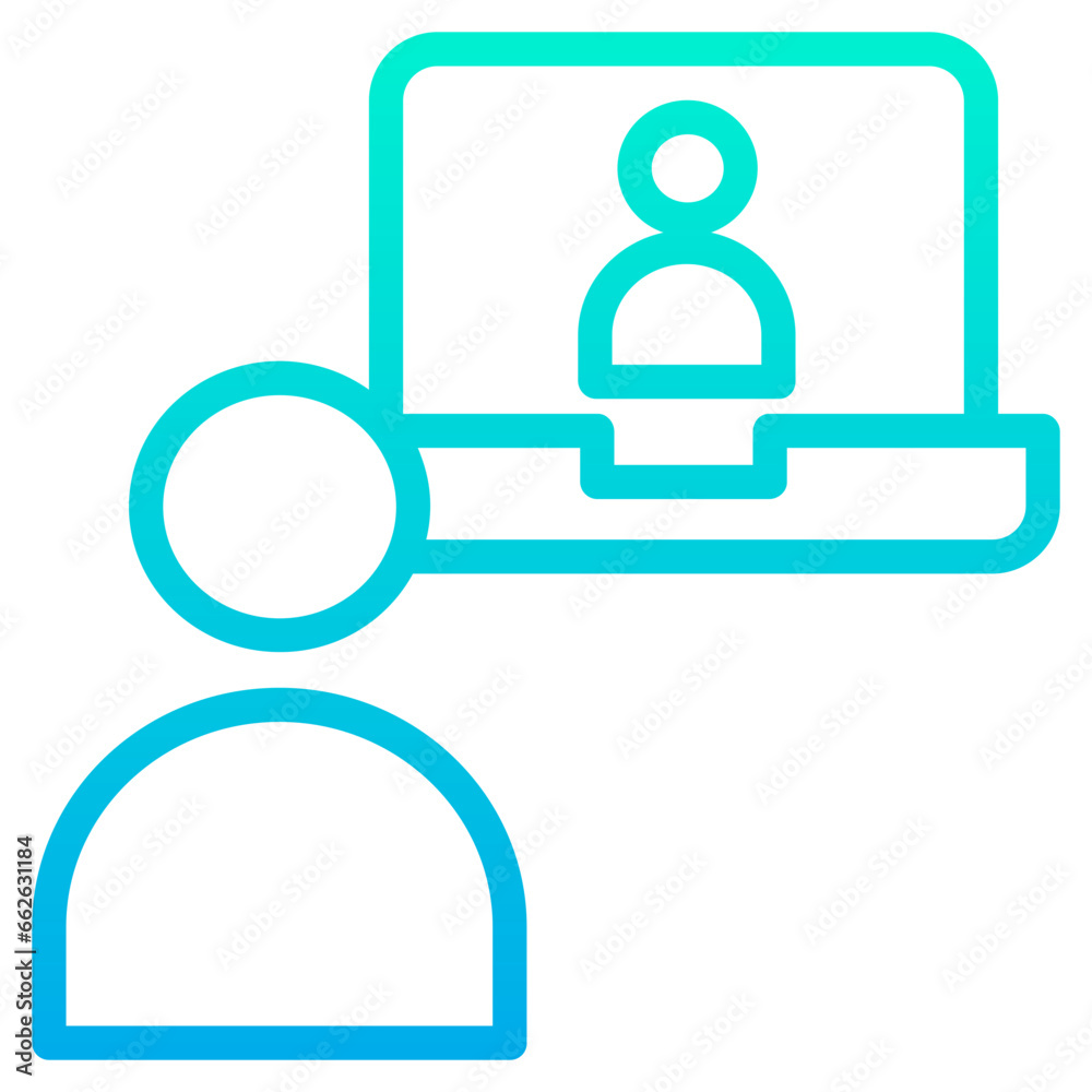 Outline Gradient Woman Customer Support icon Outline Gradient Woman Customer Support icon