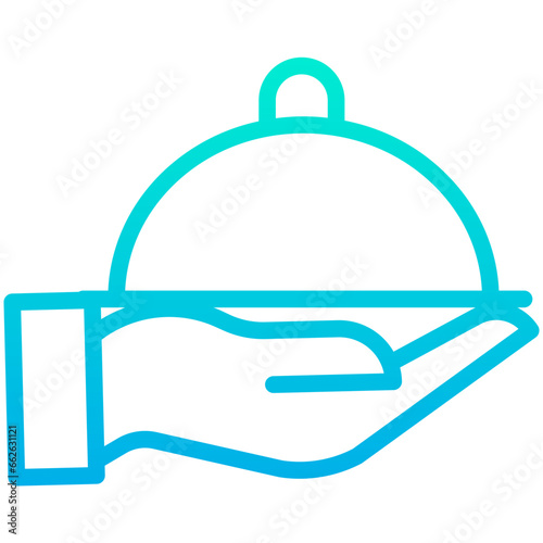Outline Gradient Hotel Service icon
