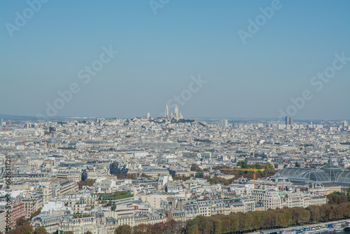 view of the city of Paris from the top of the Eiffel Tower