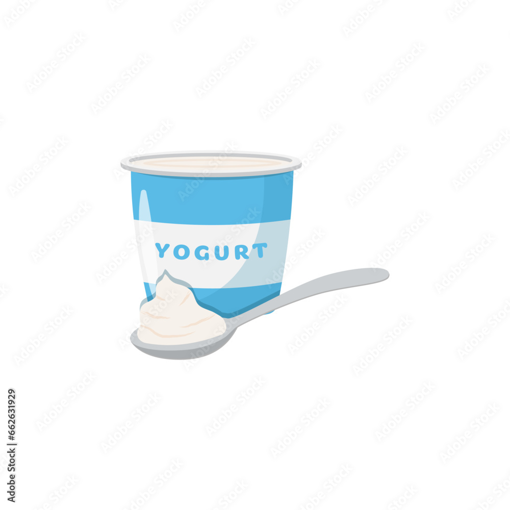 Illustration of dairy yogurt in a container