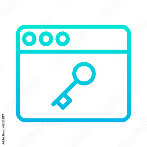Outline Gradient Web Key icon