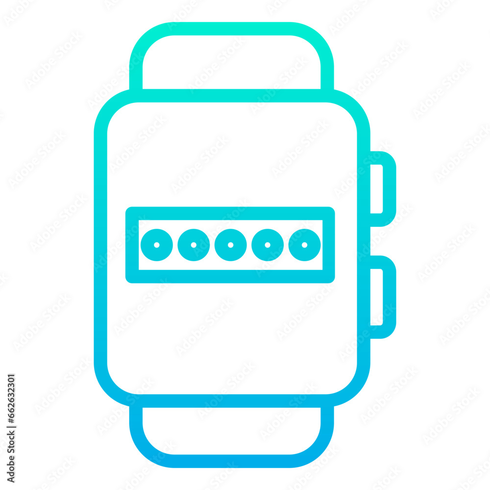 Outline Gradient Smartwatch Password icon Outline Gradient Smartwatch Password icon