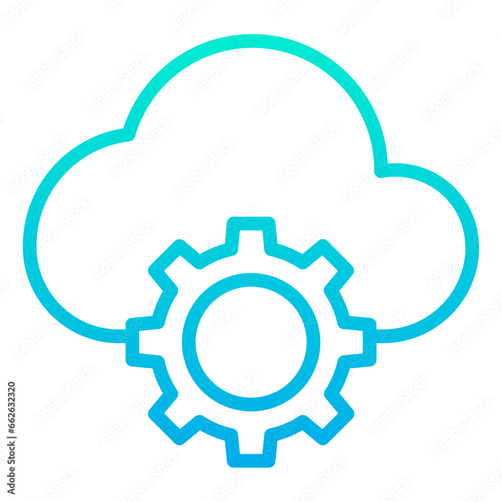 Outline Gradient Cloud Setting icon Outline Gradient Cloud Setting icon