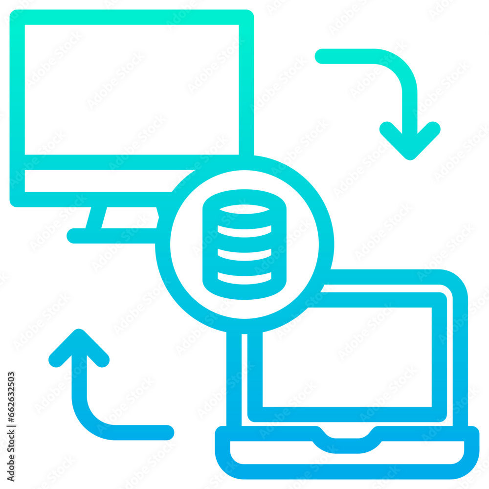 Outline Gradient Shared Database Server icon Outline Gradient Shared Database Server icon