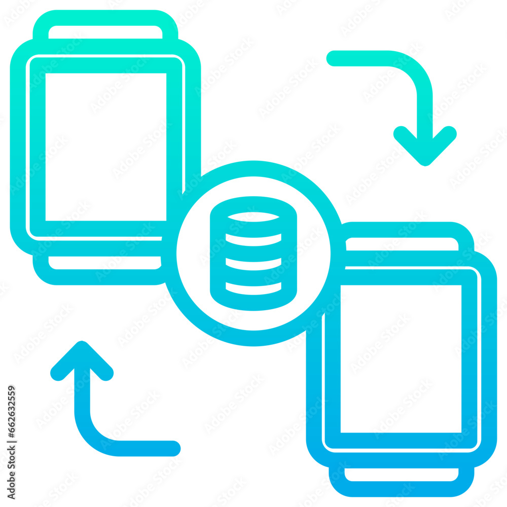 Outline Gradient Smartwatch Database icon Outline Gradient Smartwatch Database icon