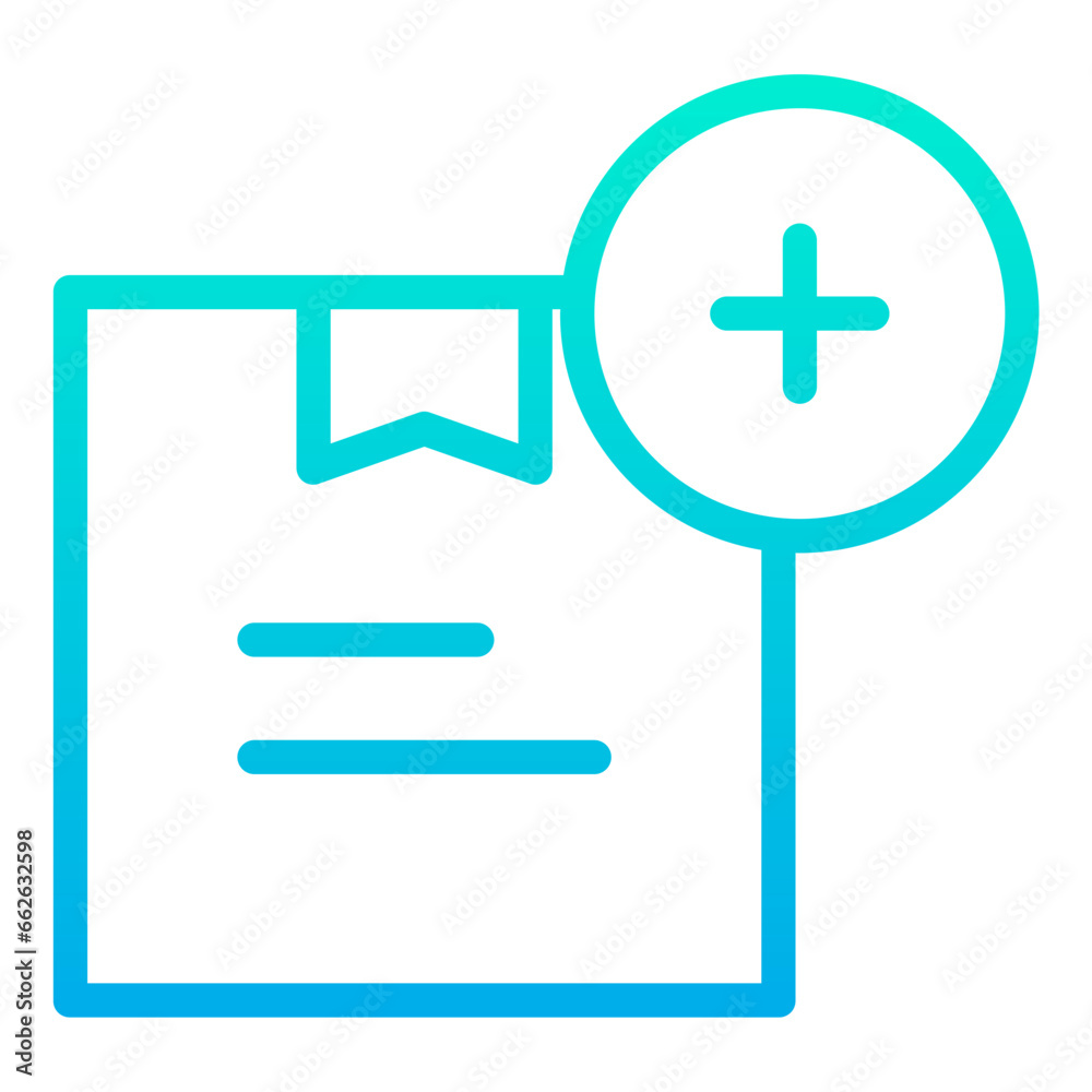 Outline Gradient Add delivery package icon Outline Gradient Add delivery package icon