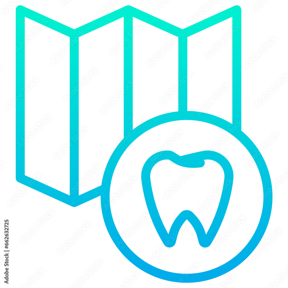 Obraz premium Outline Gradient Dental Location icon