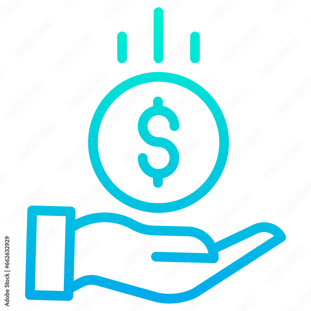 Outline Gradient Save Money icon Outline Gradient Save Money icon