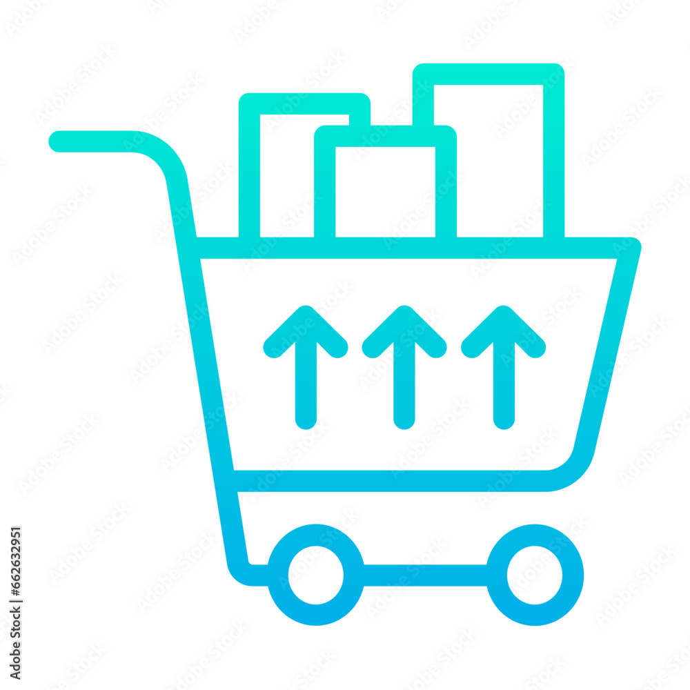 Outline Gradient Delivery box Trolley icon Outline Gradient Delivery box Trolley icon