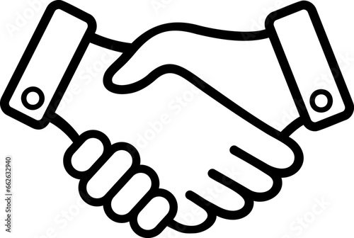 Handshake icon of two hands as concept of partnership or friendship