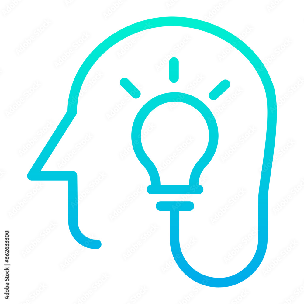 Outline Gradient Thinking idea icon Outline Gradient Thinking idea icon