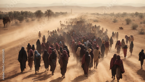 convoy of refugees © Amir Bajric