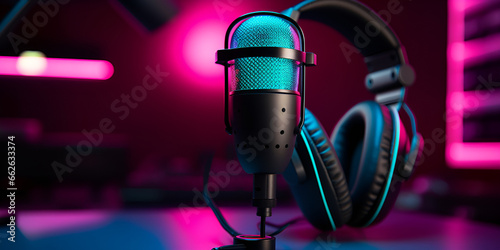 Podcast Studio Essentials Microphone and Headphones Detailed