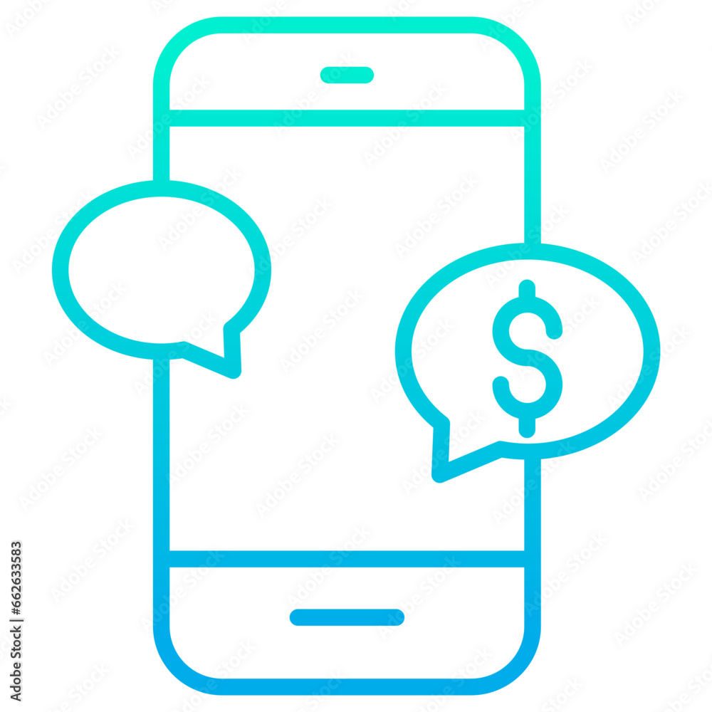 Outline Gradient Dollar M-Commerce icon Outline Gradient Dollar M-Commerce icon