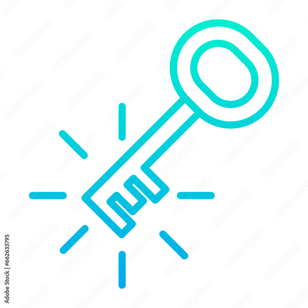 Outline Gradient Heart Key icon Outline Gradient Heart Key icon