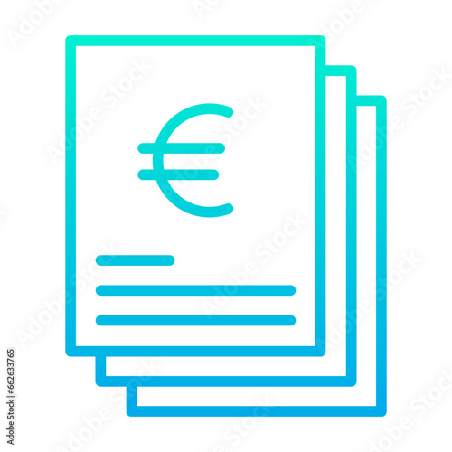 Outline Gradient Euro file icon
