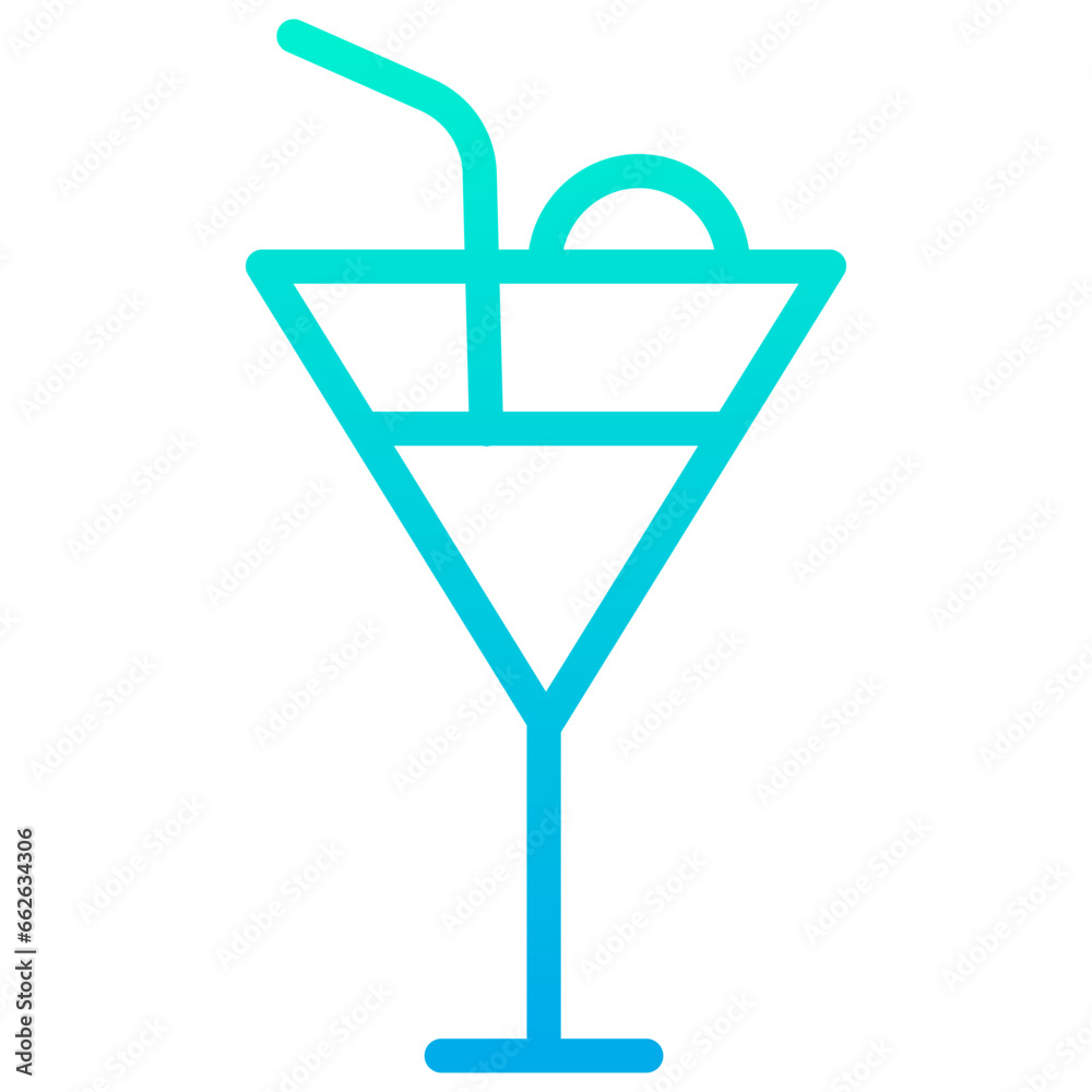 Outline Gradient Cocktail icon Outline Gradient Cocktail icon