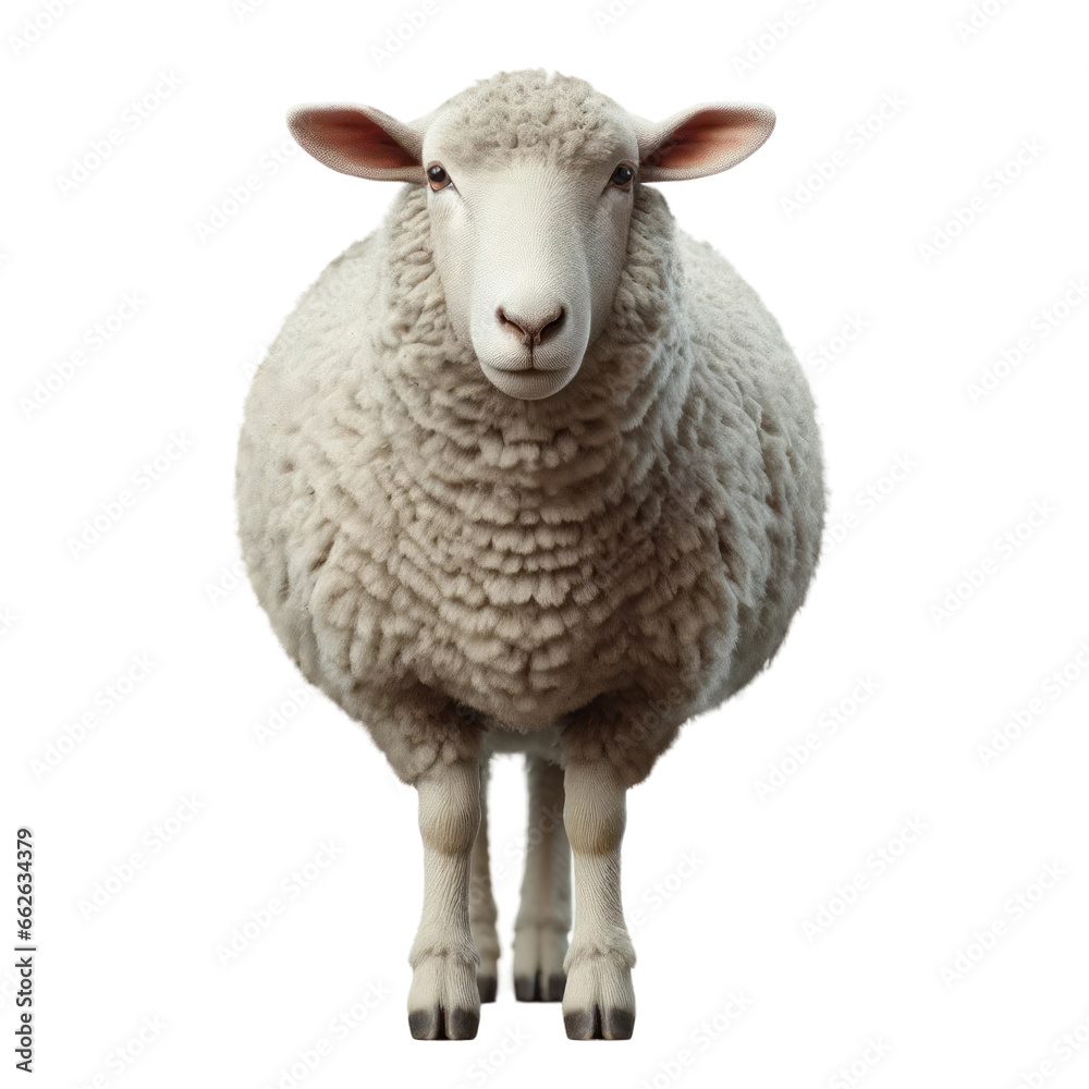 White sheep with thick wool