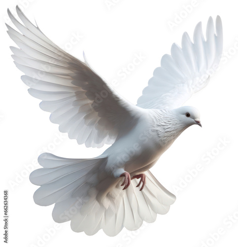 Beautiful white dove flying