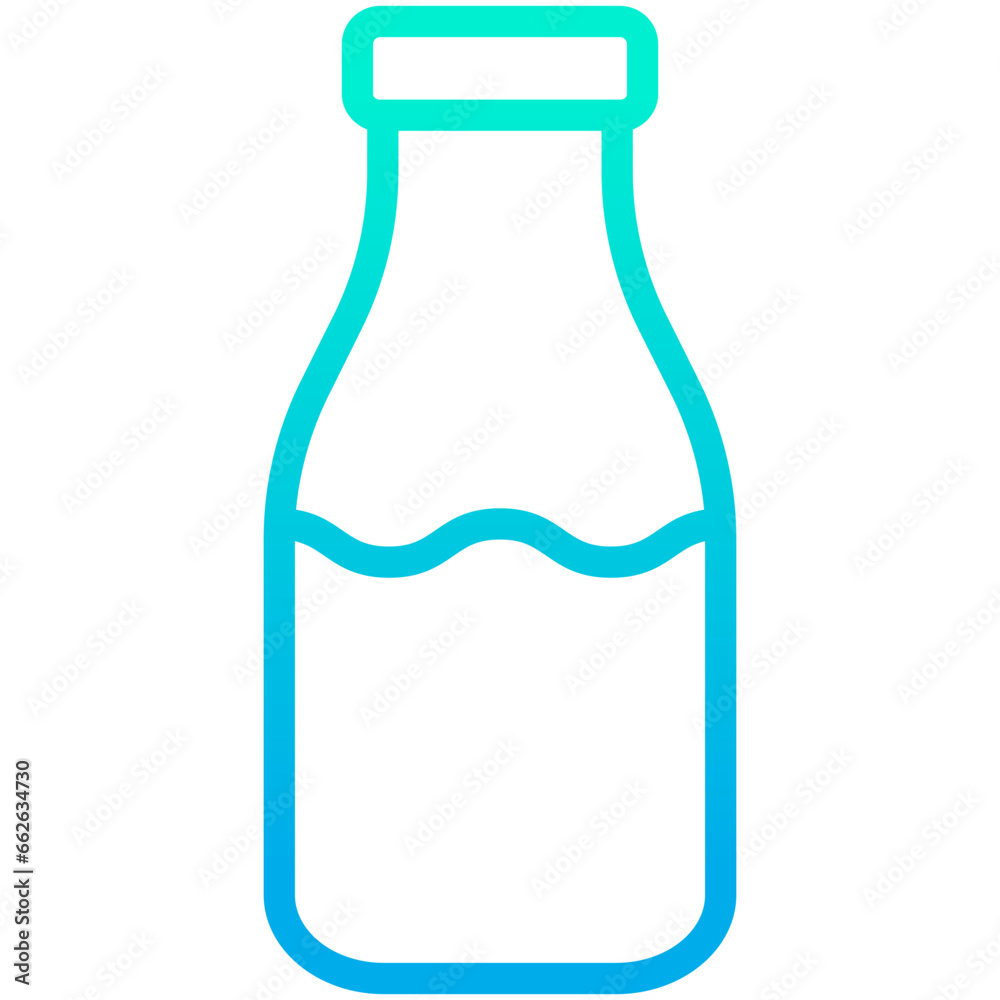 Outline Gradient Milk bottle icon Outline Gradient Milk bottle icon