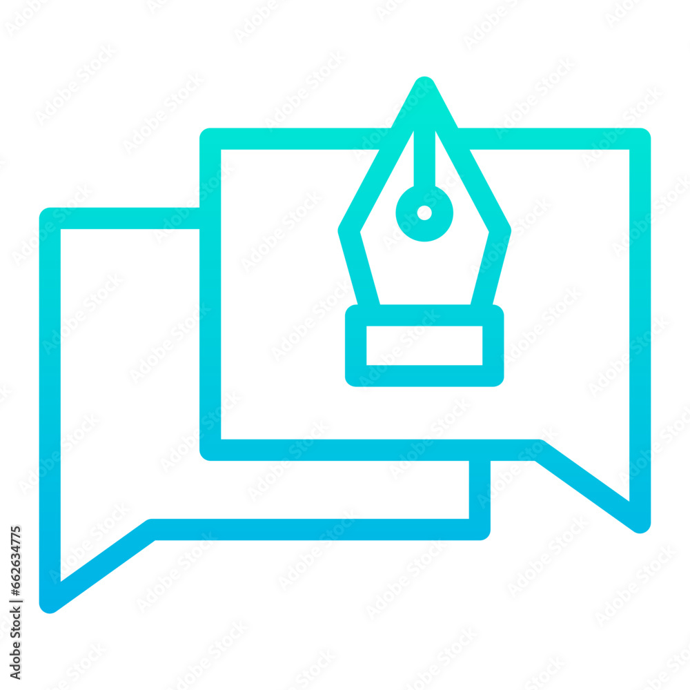 Outline Gradient Pen Chat icon