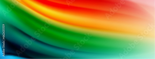 Rainbow color silk blurred wavy line background on white, luxuriously vibrant visually captivating backdrop. Stunning blend of colors reminiscent of rainbow, silky and gracefully blurred wavy pattern