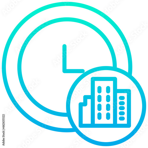 Outline Gradient Hotel Timings icon