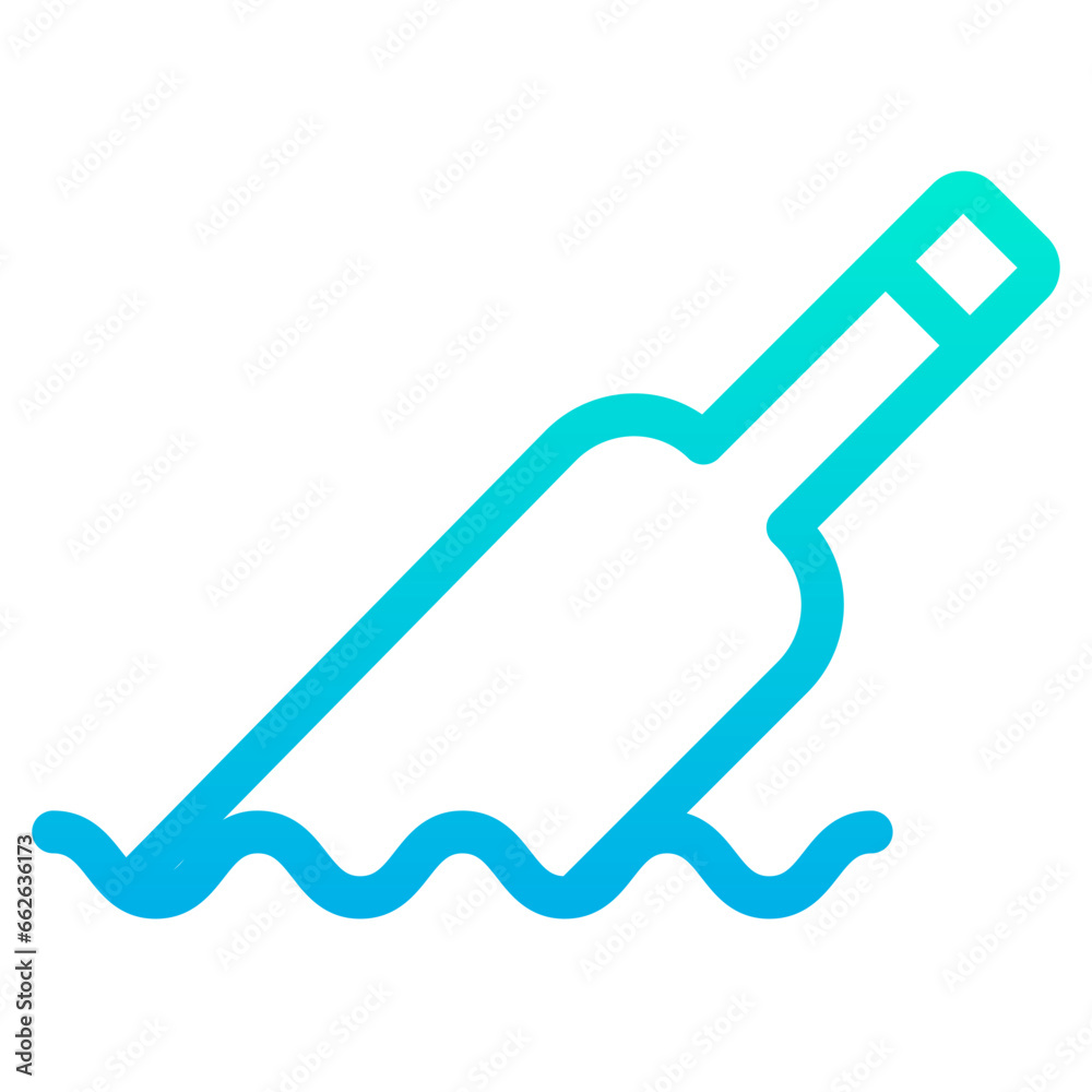Outline Gradient Floating Bottle icon Outline Gradient Floating Bottle icon