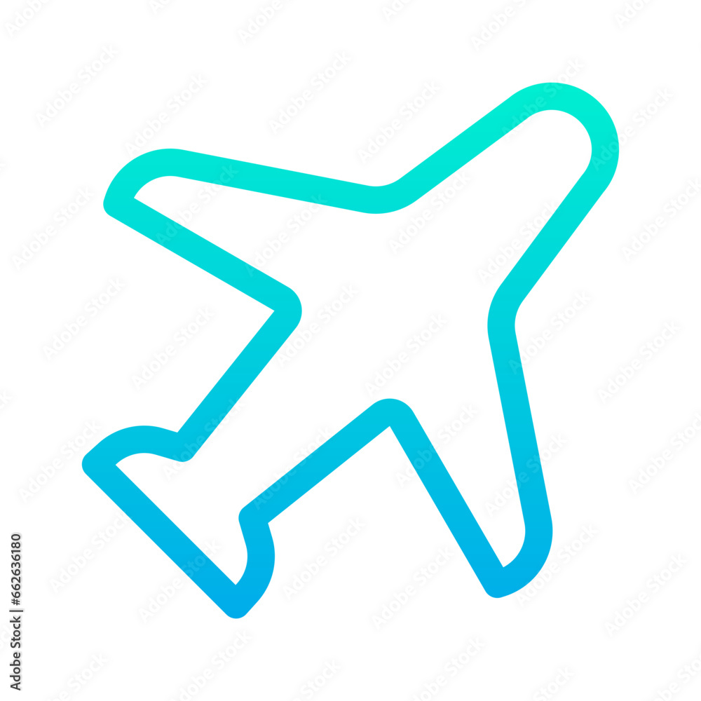 Outline Gradient Flight icon Outline Gradient Flight icon