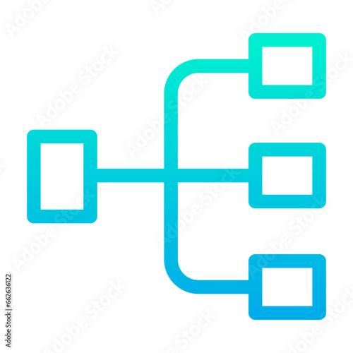 Outline Gradient Diagram flow icon