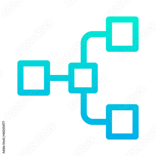 Outline Gradient Flow hierarchy icon