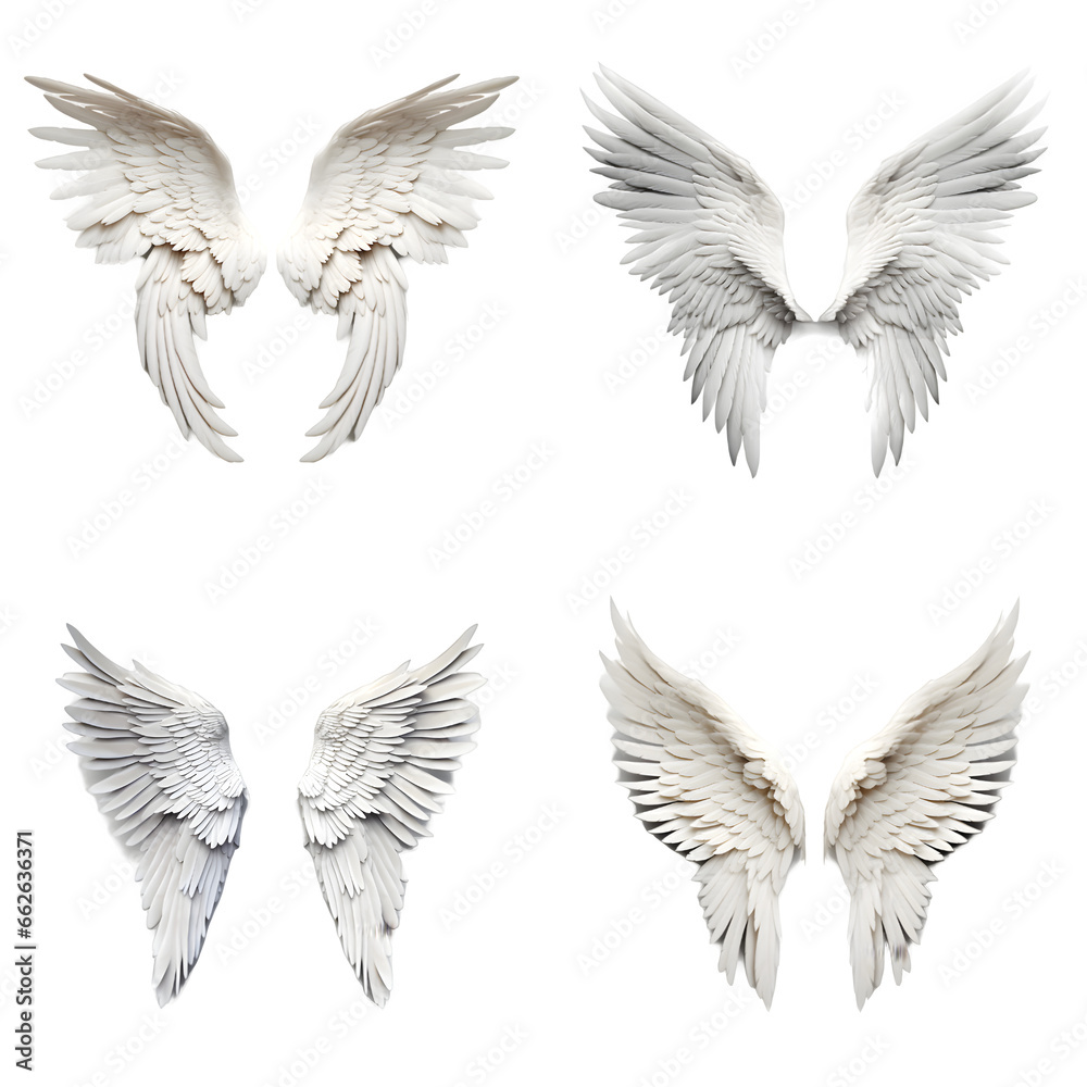 set, wings, isolated, transparent background set, wings, isolated, transparent background