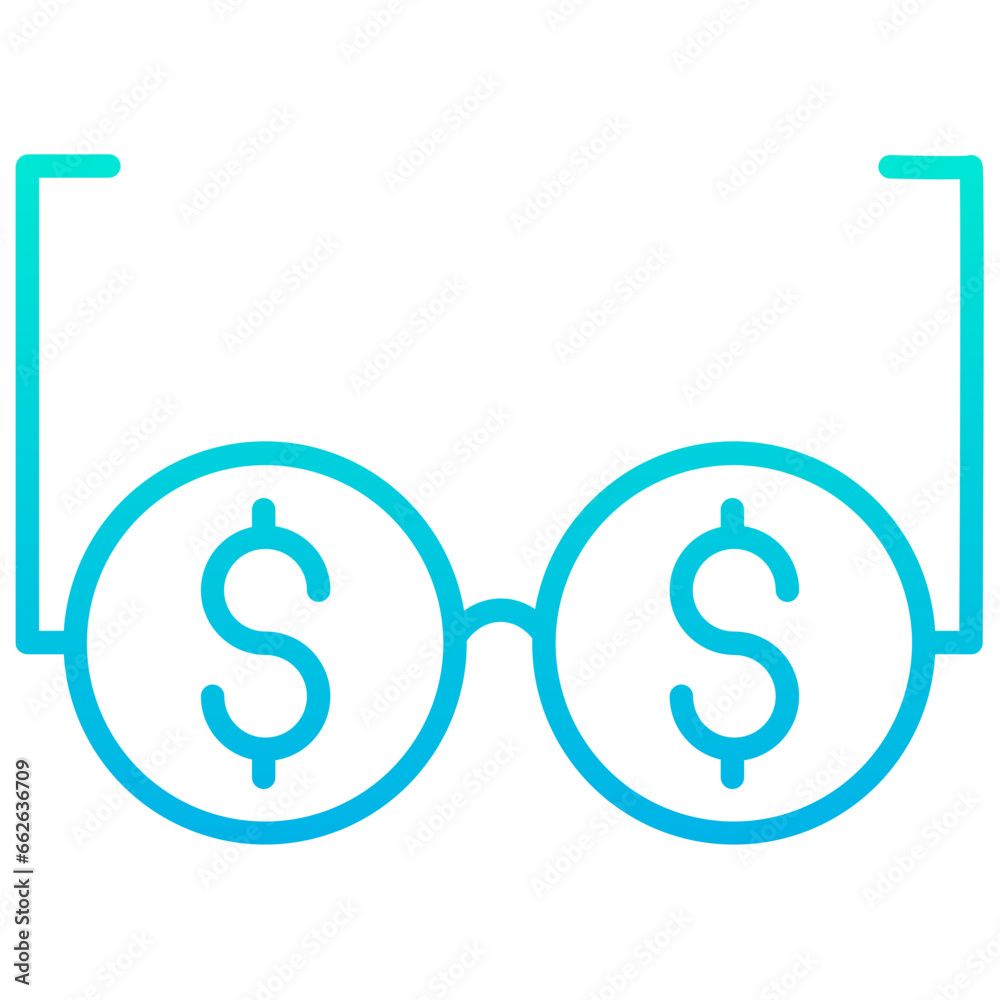 Outline Gradient Eye Glasses icon Outline Gradient Eye Glasses icon