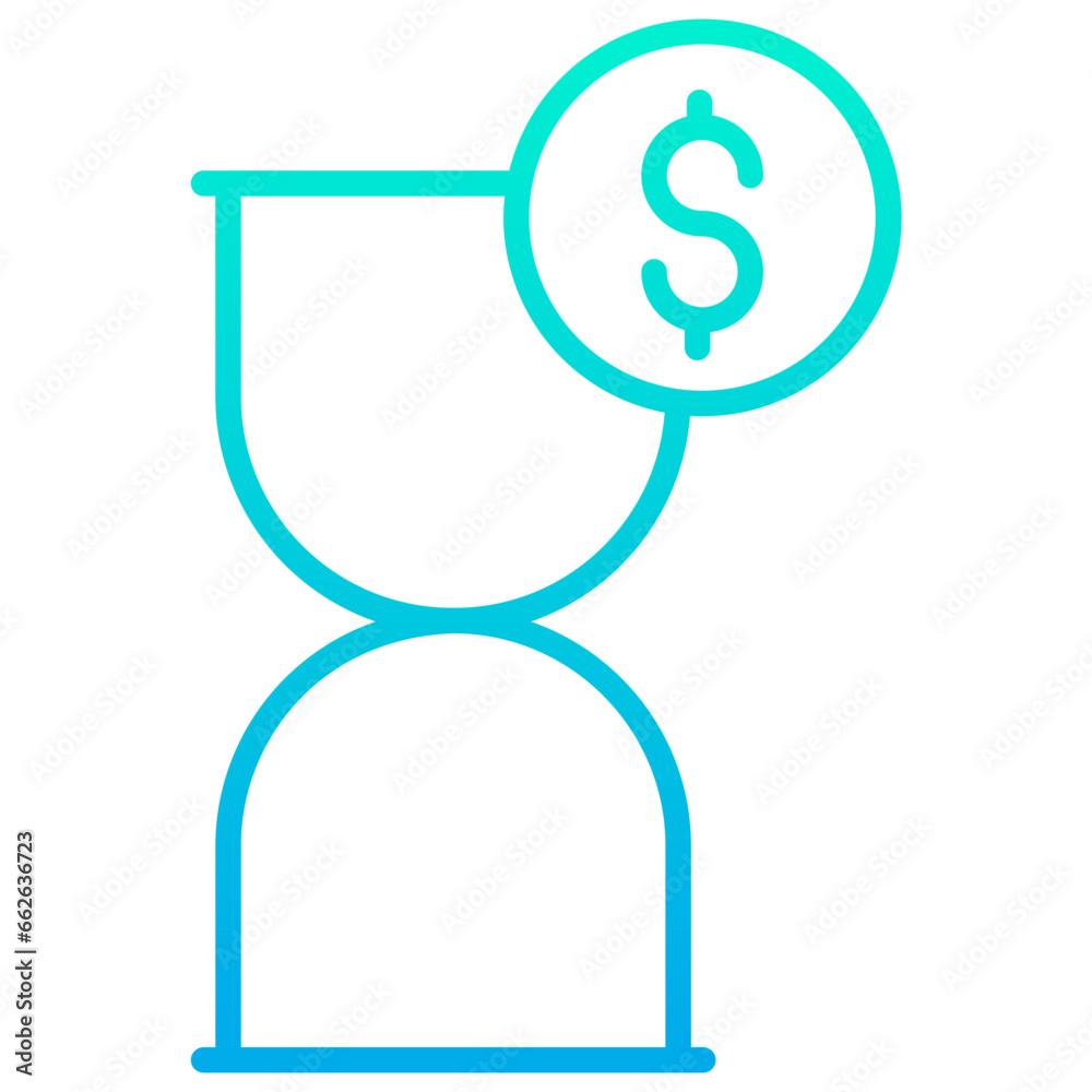 Outline Gradient Hourglass icon Outline Gradient Hourglass icon