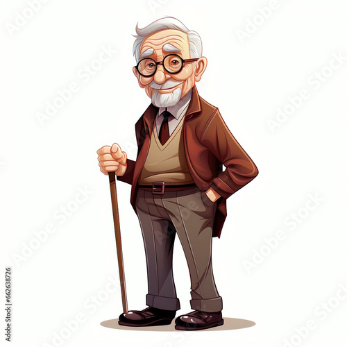 Professional full body old man cartoon vector