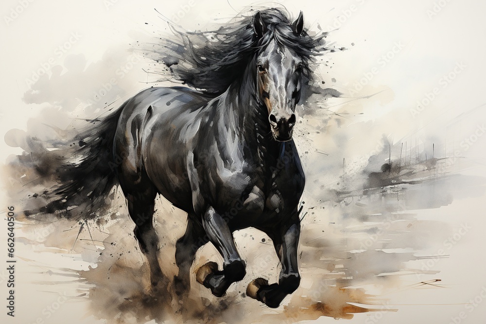 horse running in a field horse running in a field