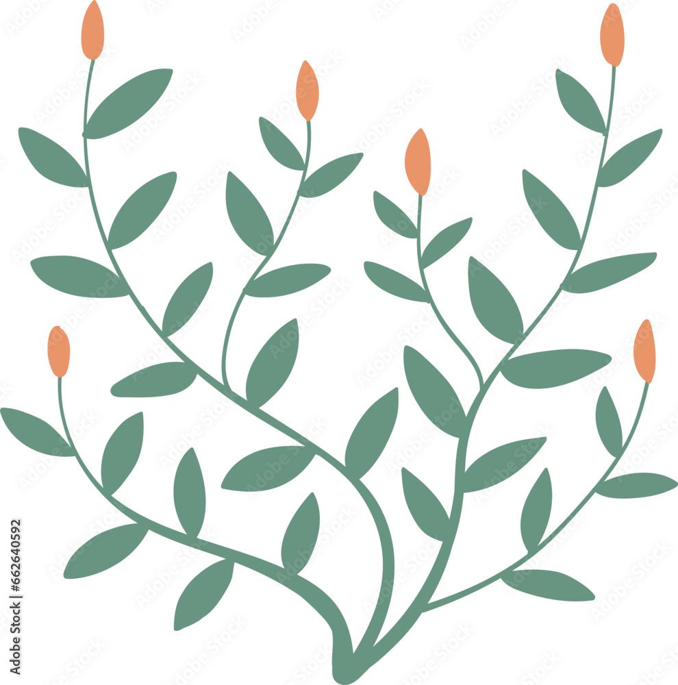 Fototapeta premium cute cartoon tree with flower illustration.